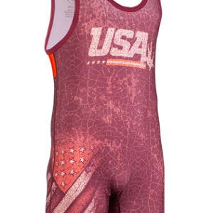 Cliff Keen The Patriot USA Wrestling Singlet (Scarlet Red)